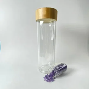 Botella de Cristal con Amatista