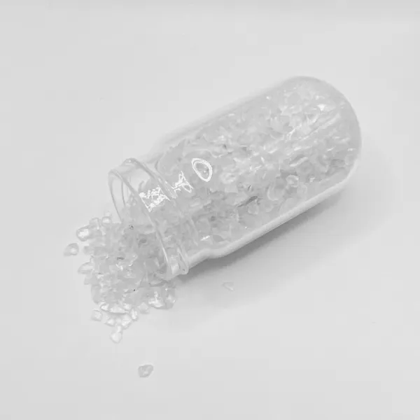Botella de Cristal con Cuarzo Cristal