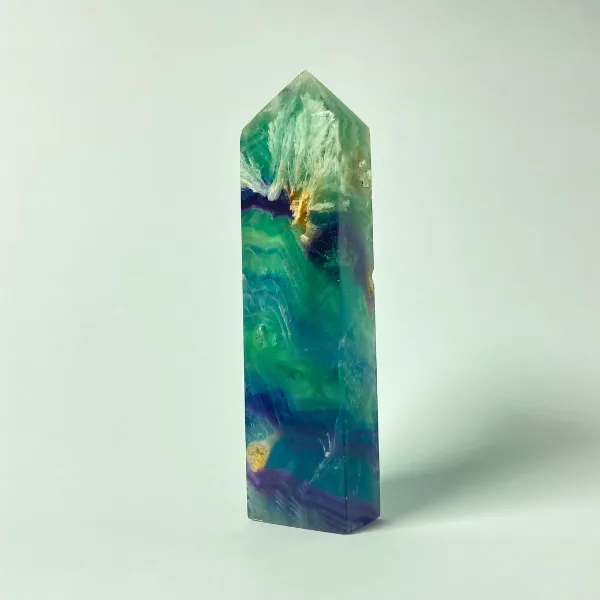 Punta de fluorita pluma