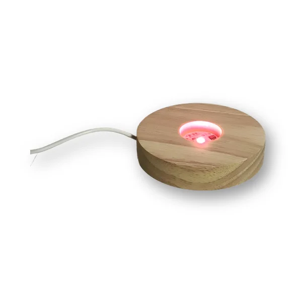 Base de Luz LED de Madera
