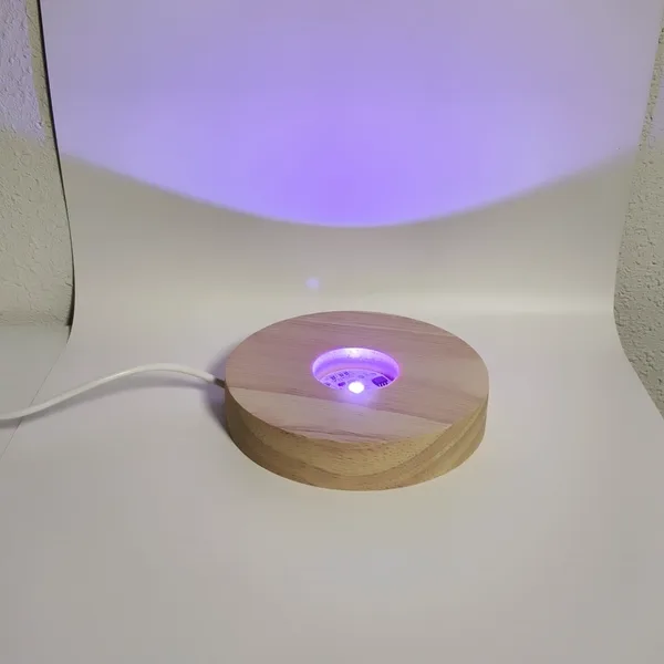Base luz led madera