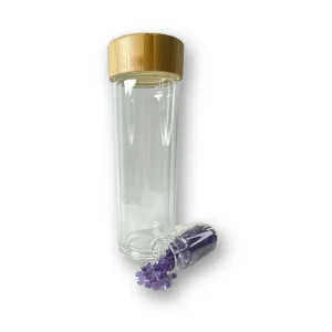 Botella de Cristal con Amatista