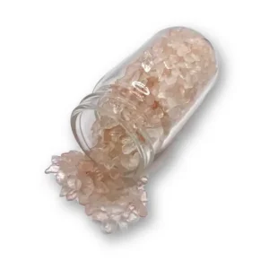 Botella de Cristal con Cuarzo Rosa
