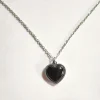 Colgante Corazón de Ónix con Cadena de Acero Colgante Corazón de Ónix con Cadena de Acero
